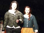 The plotters nip off for a quick costume change