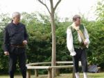 Ross and Mentieth exercise their powers of hypnosis - possibly on the polyurethane pot