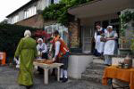 Serving types laying out a scrummy feast