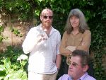 The Director makes a point about learning lines - Juno and the master look suitably chastened