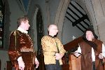 Cleomines and Dion take a step back when the Officer draws his huge sword