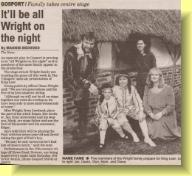 Some great advance publicity - courtesy of the multi-talented Wright family!