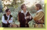 Don John (right) plots with Borachio (centre) and Conrade (left)