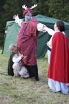 Mrs Ford and Mrs Page grab Sir John by the extremeties