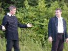 Palamon (right) and Arcite decide Thebes is not the place to be.