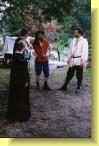 Petruchio holds his own with Baptista Minola (right)